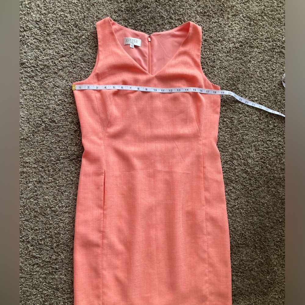Kasper Pink Sheath Midi Dress V-Neck Sleeveless - Picture 6 of 10